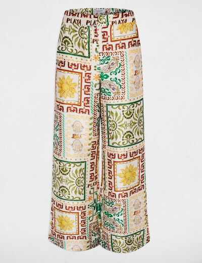 High-waisted wide-leg trousers multicolor women