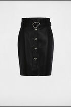 Faux leather pencil skirt black women