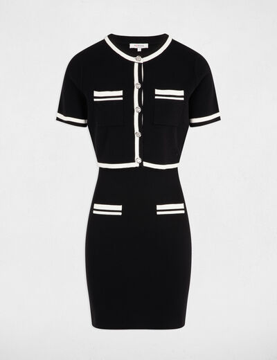 Fitted mini knitted dress black women