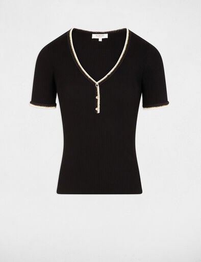 short sleeved ribbed jumper black women Short-sleeved ribbed jumper black women