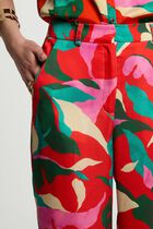 Printed straight trousers multicolor women