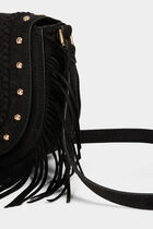 Bag croc effect and fringes black women