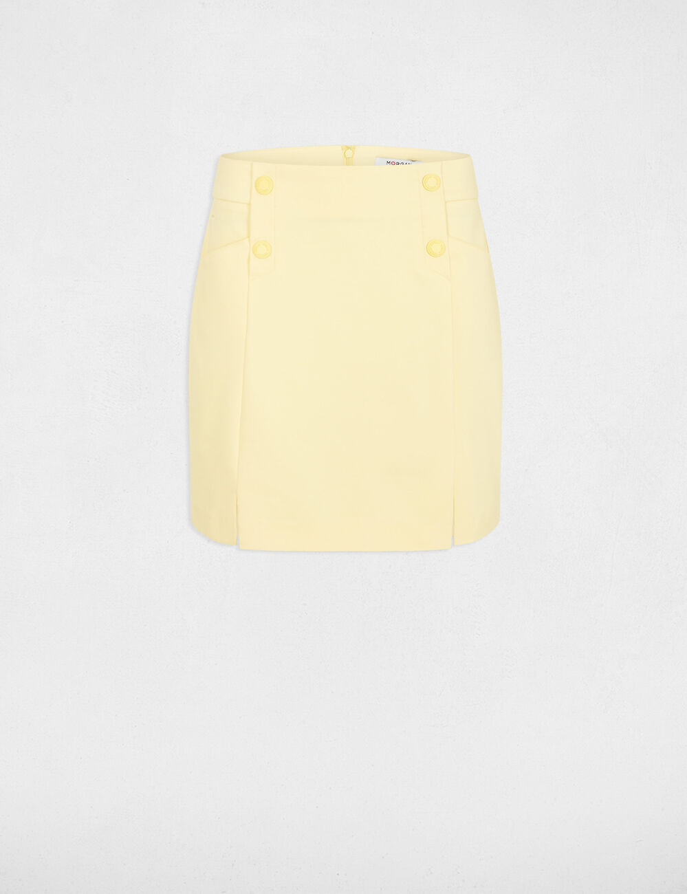 Mini skirt with buttons light yellow women
