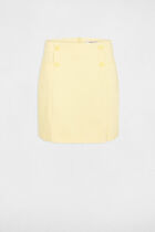 Mini skirt with buttons light yellow women