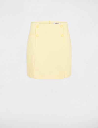 Mini skirt with buttons light yellow women