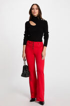 Buttoned bootcut trousers red women