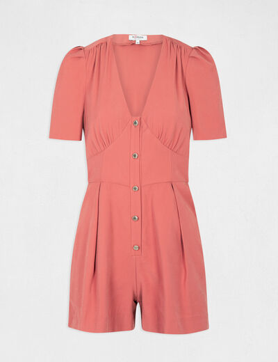 Fitted belted playsuit rust ladies'