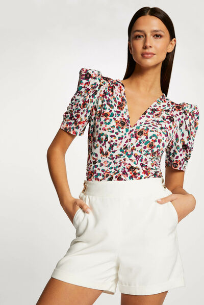 Short-sleeved t-shirt floral print multico ladies'