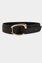 Wide elasticated belt black women