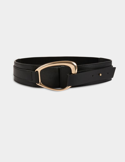 Wide elasticated belt black women