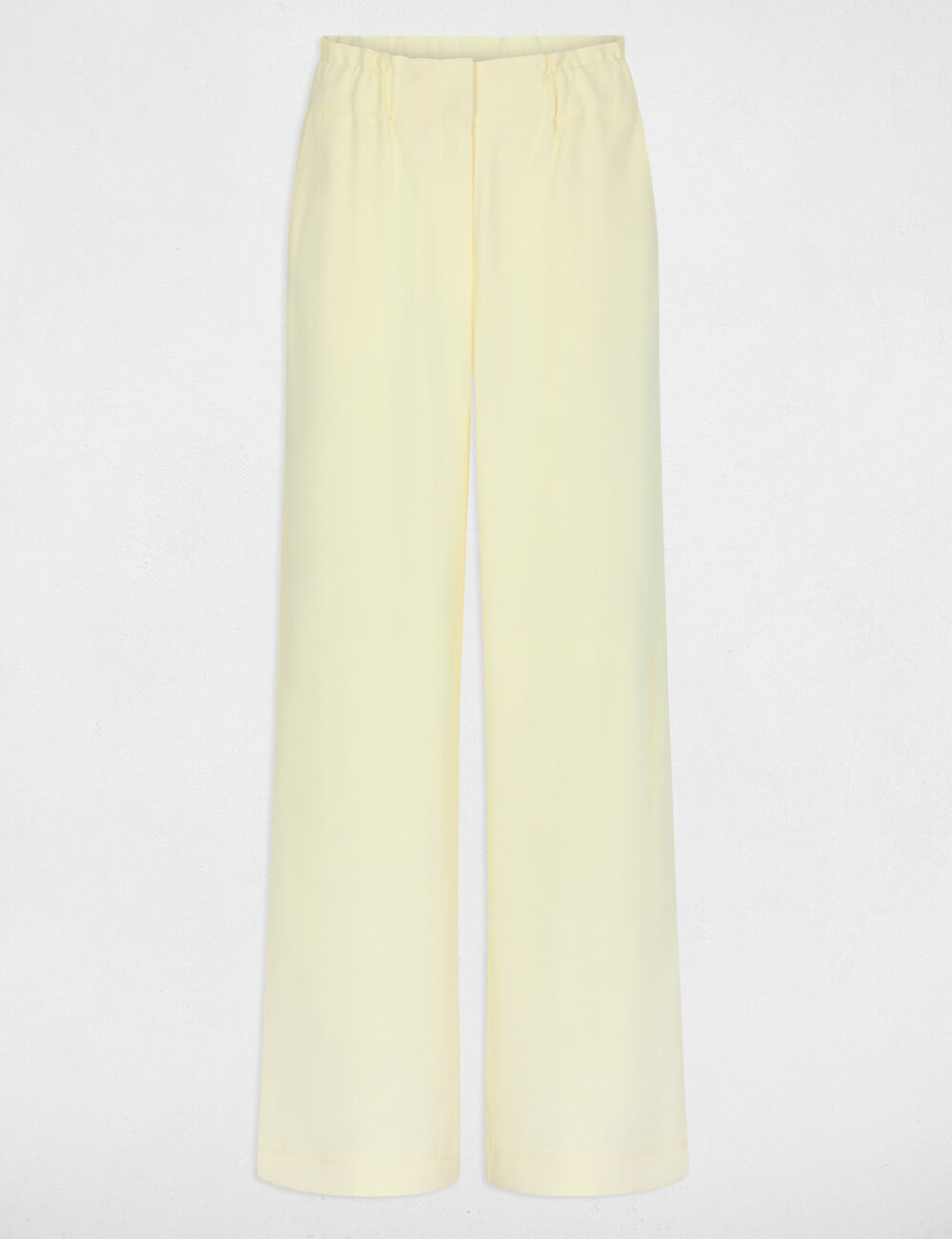 Wide leg trousers pastel yellow women