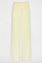 Wide leg trousers pastel yellow women