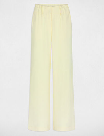 Wide leg trousers pastel yellow women
