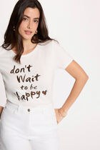 Round neck short-sleeve t-shirt white women