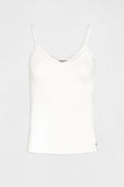 Vest top thin straps with lace strips ivory women