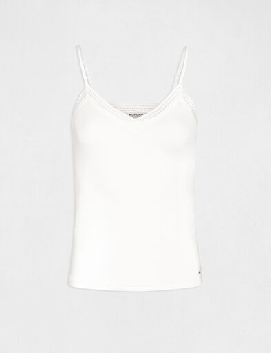 vest top thin straps with lace strips ivory women Vest top thin straps with lace strips ivory women