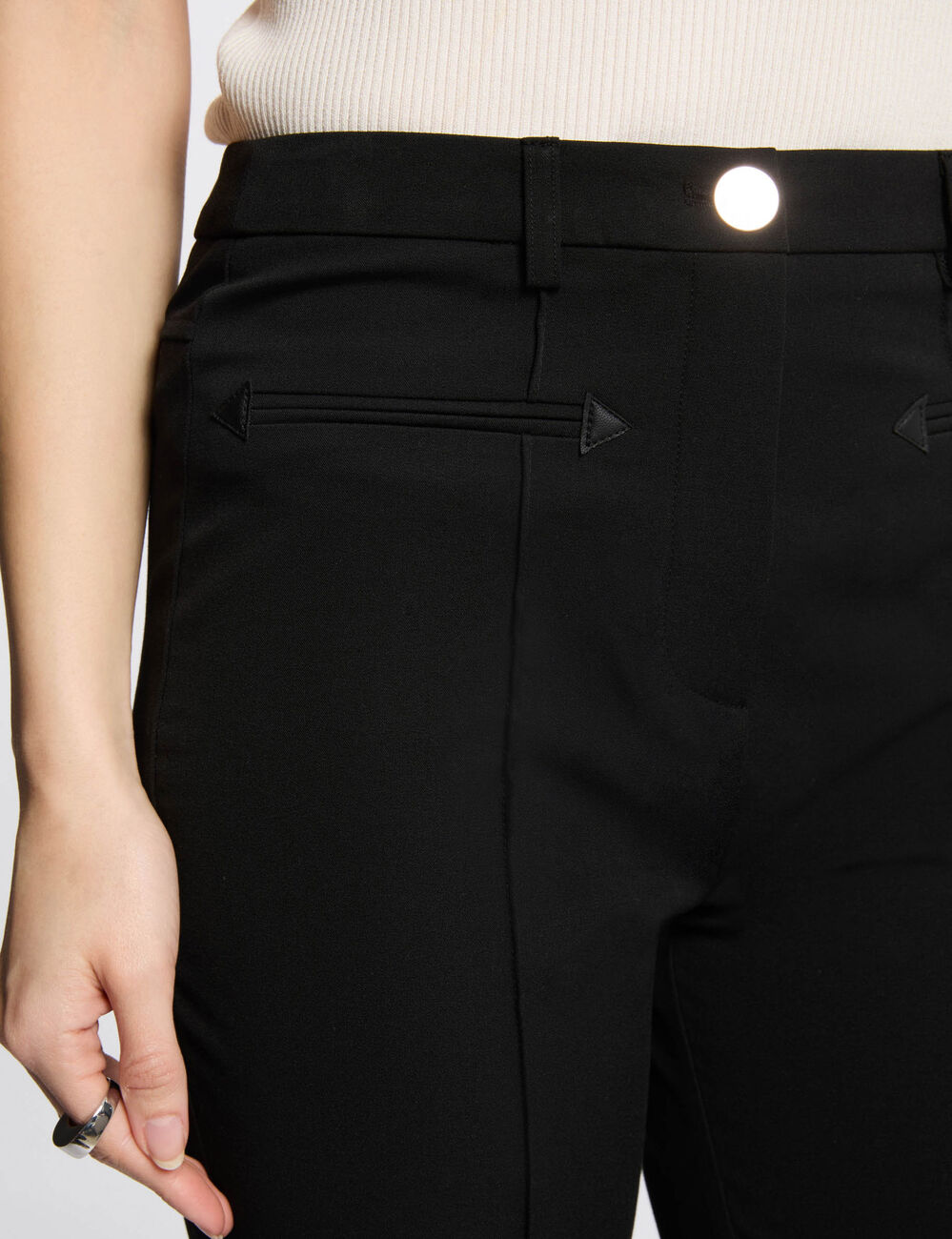 High-waist bootcut trousers black women
