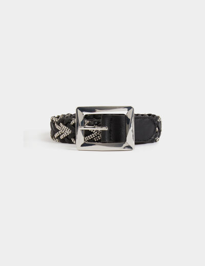 Thin braided belt black women