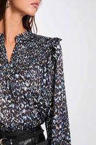Pleated blouse with V-neck multicolor women
