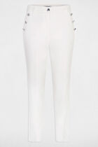 Cropped fitted trousers ecru women