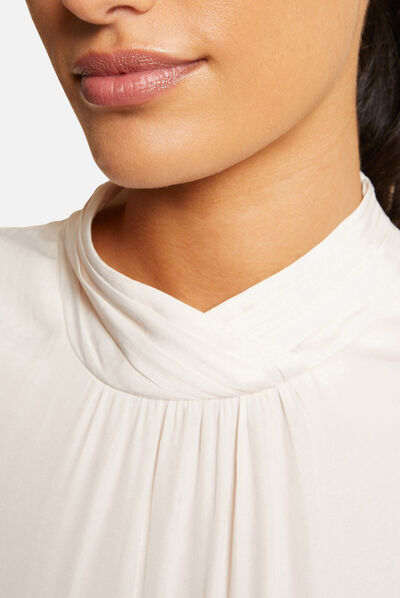 Satin blouse with 3/4-length sleeves  ladies'