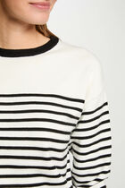 Striped jumper round neck white women