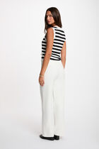 Striped sleeveless cardigan white women