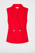 Fitted sleeveless jacket red women