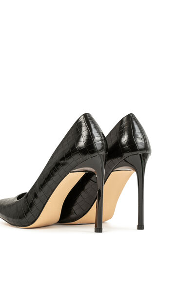 Stilettos with croc effect black ladies'