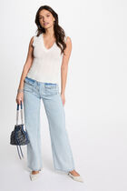 Sleeveless knitted vest top white women