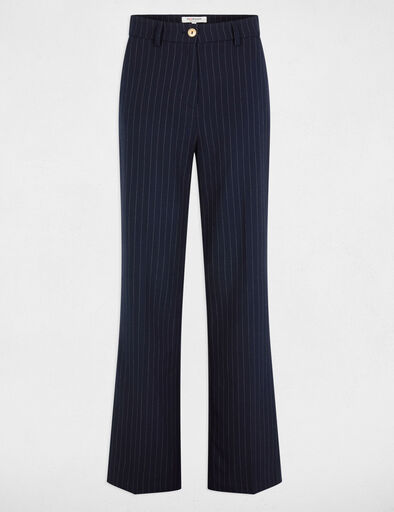 pantalon flare a rayures bleu marine femme Pantalon flare à rayures bleu marine femme