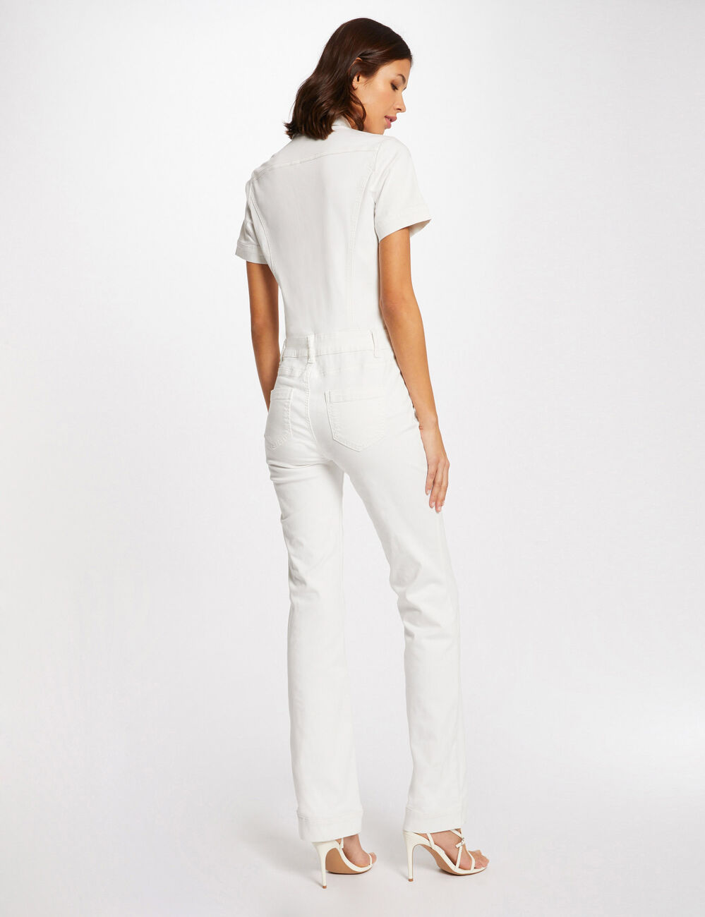 Flare buttoned jumpsuit ecru women