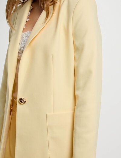 Blazer with patch pockets pastel yellow women