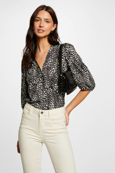 Printed 3/4-length sleeved t-shirt multico ladies'