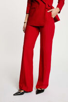 High-waisted straight trousers red women