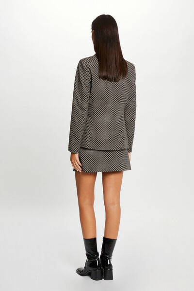 Straight skirt with geometric print black ladies'