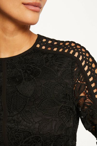 Straight playsuit in lace black ladies'