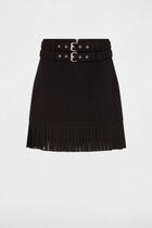 Mini skirt with fringes black women