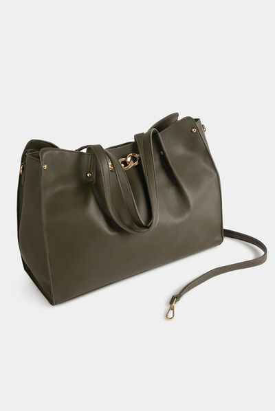 Shopper bag with chain detail  ladies'