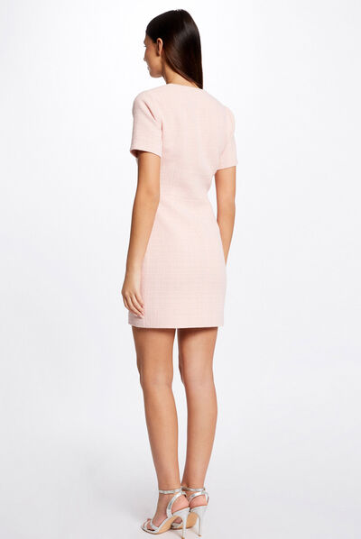 Fitted buttoned dress pink ladies'
