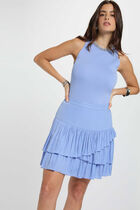 Fitted short skirt blue women