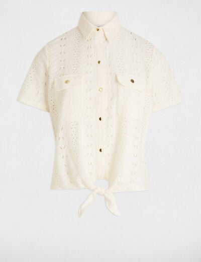 Short-sleeved shirt ivory women