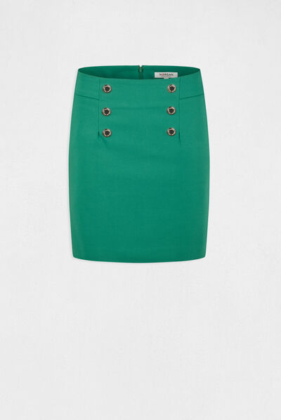 Straight skirt with buttons green ladies'