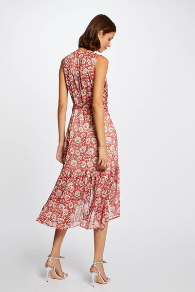 Maxi wrap dress with floral print multico ladies'