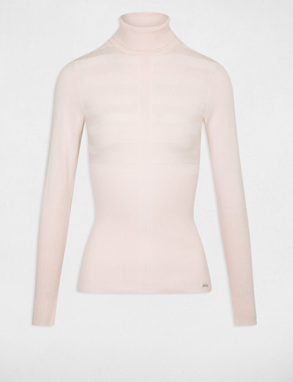 Fitted high neck sweater pink women