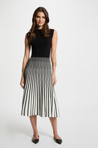 Robe tricot trapèze plissée noir femme