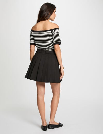 Striped Bardot t-shirt white women