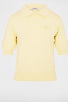 Sweater with puff sleeves pastel yellow women