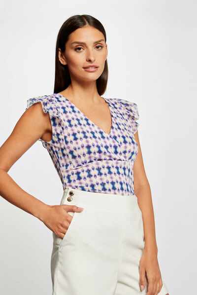 Short-sleeved t-shirt abstract print multico ladies'