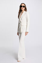 High-waist bootcut trousers white women